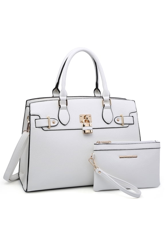 Women Handbags and Purses Ladies Shoulder Bag Top Handle Satchel Tote Work Bag with Matching Clutch
