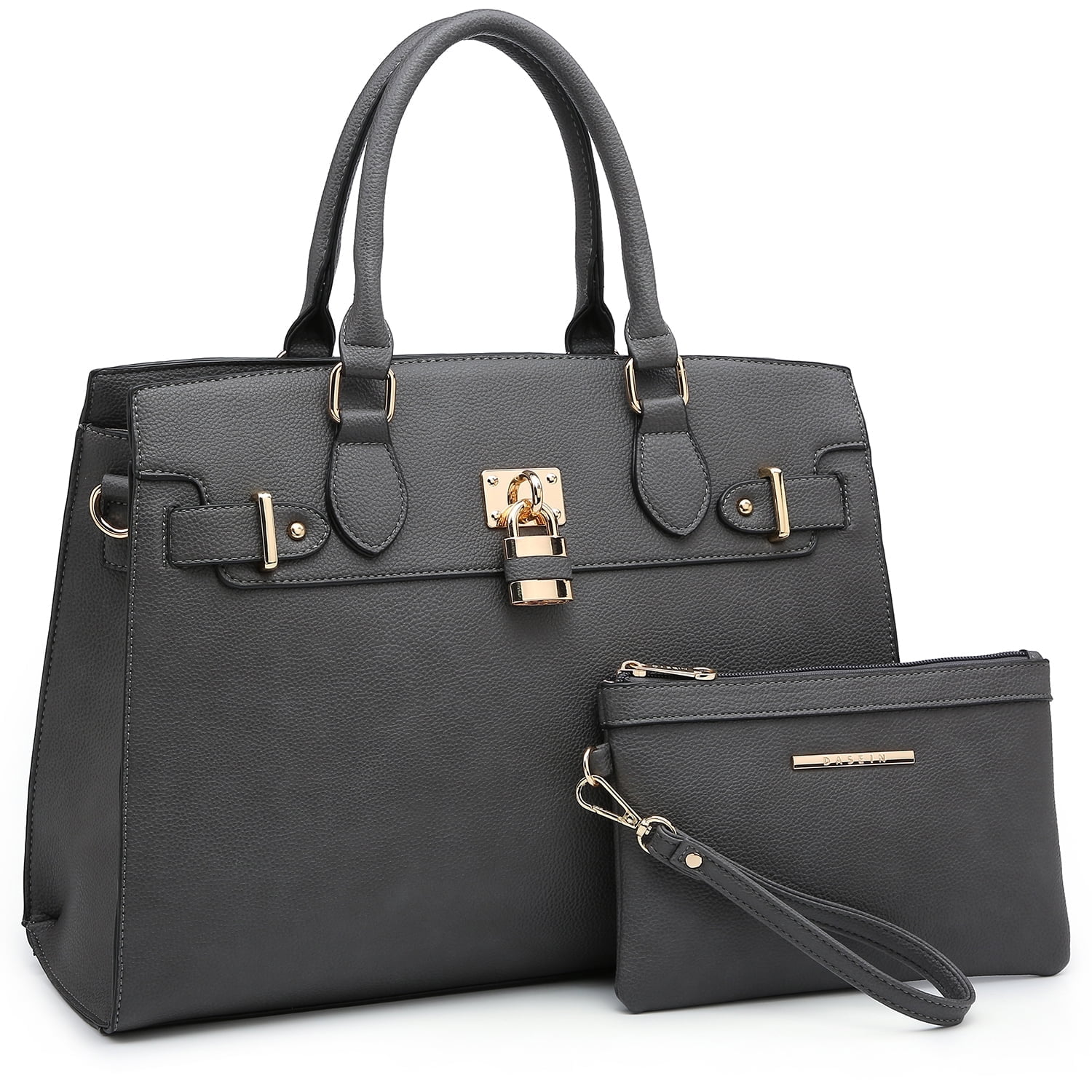 Dasein Women Handbags and Purses Ladies Shoulder Bag Top Handle Satchel Tote Work Bag with Matching Clutch