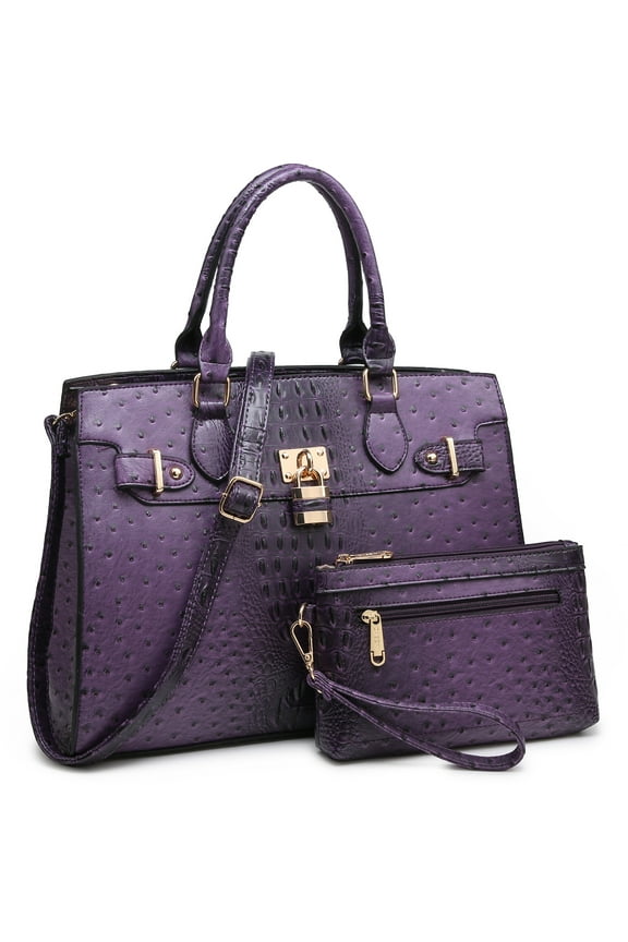 Women Handbags and Purses Ladies Shoulder Bag Top Handle Satchel Tote Work Bag with Matching Clutch