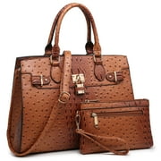 Dasein Women Handbags and Purses Ladies Shoulder Bag Top Handle Satchel Tote Work Bag with Matching Clutch