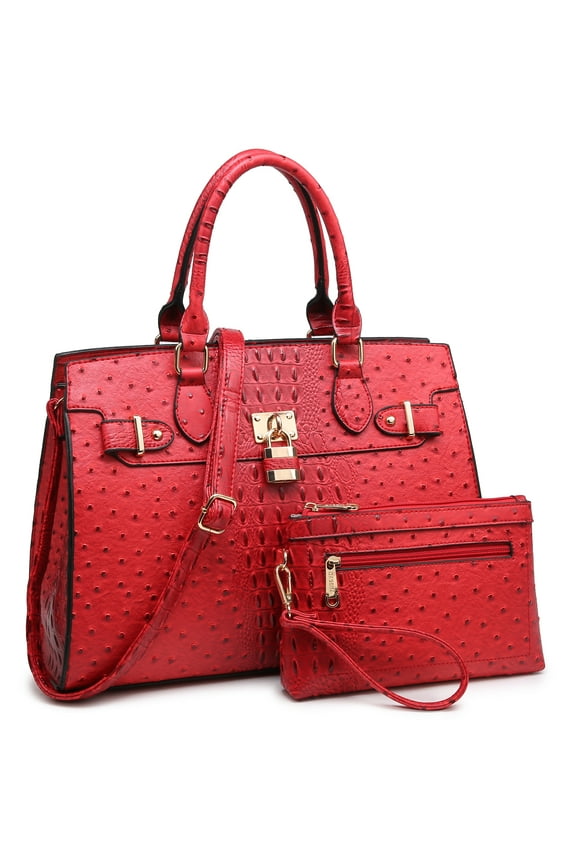Women Handbags and Purses Ladies Shoulder Bag Top Handle Satchel Tote Work Bag with Matching Clutch