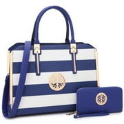 DASEIN Women Large Handbag Purse Vegan Leather Satchel Work Bag Shoulder Tote with Matching Wallet