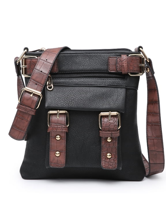Women Lightweight Crossbody Bags Soft Vegan Leather Messenger Bag Shoulder Bag Travel Purse