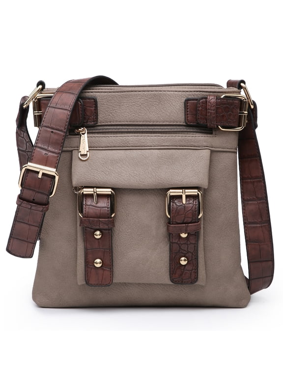 Women Lightweight Crossbody Bags Soft Vegan Leather Messenger Bag Shoulder Bag Travel Purse
