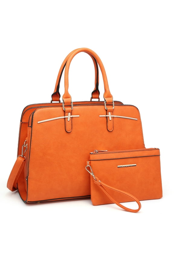 Women Satchel Handbags Shoulder Purses Totes Top Handle Work Bags with 3 Compartments