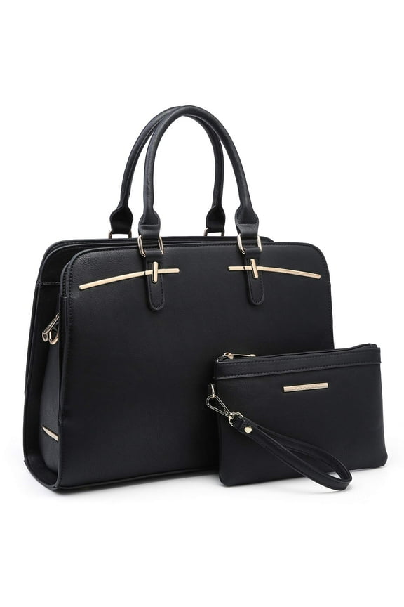 Women Satchel Handbags Shoulder Purses Totes Top Handle Work Bags with 3 Compartments