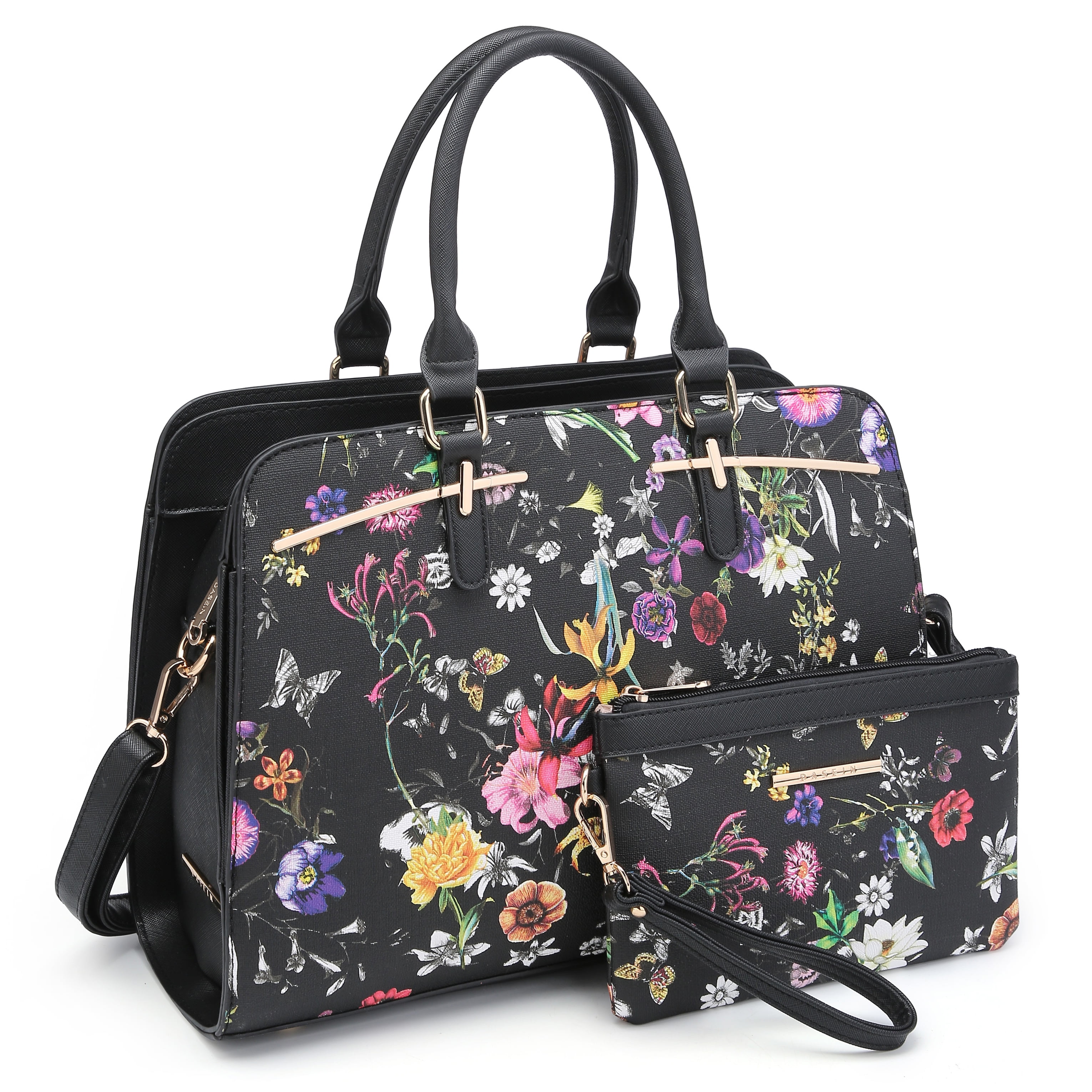 Dasein Women Satchel Handbags Shoulder Purses Totes Top Handle Work Bags with 3 Compartments