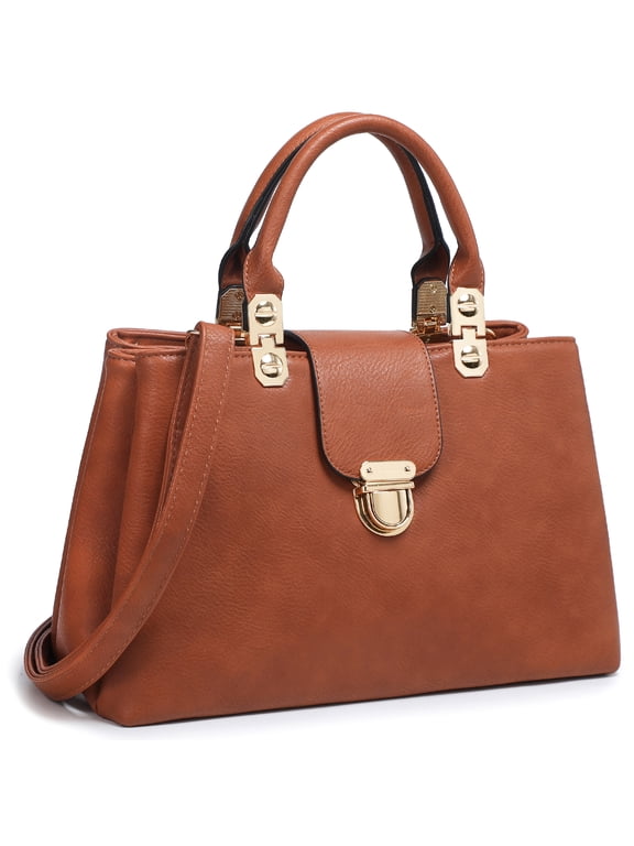 Women Satchel Handbags Top Handle Purse Medium Tote Bag Vegan Leather Shoulder Bag
