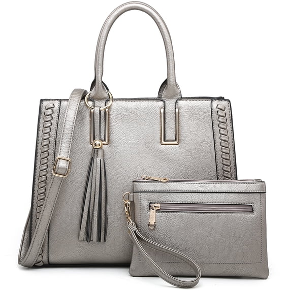 Dasein Women Satchel Handbags Vegan Leather Purses Tassel Shoulder Bags Work Tote for Ladies with Long Strap