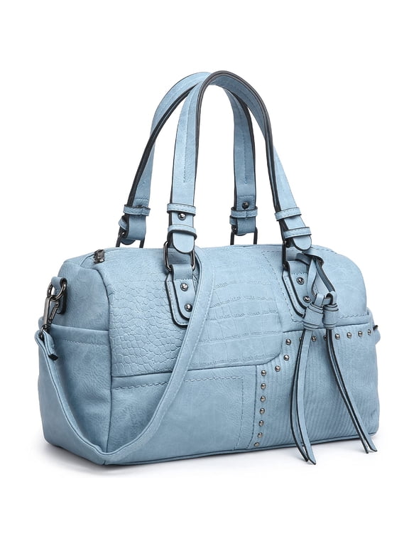 Women Soft Vegan Leather Barrel Bags Large Top Handle Totes Satchel Handbags Shoulder Purse