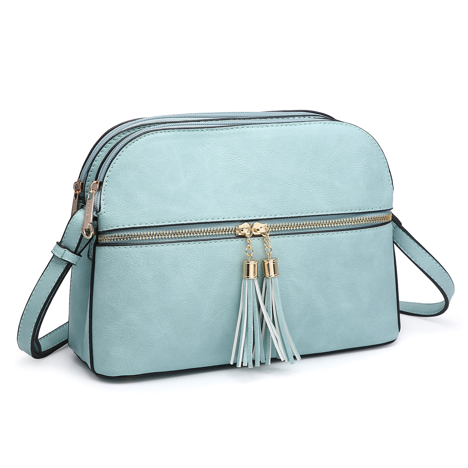 Dasein Women Tassel Zipper Pocket Crossbody Bag Shoulder Purse Fashion Travel Bag with Multi Pockets