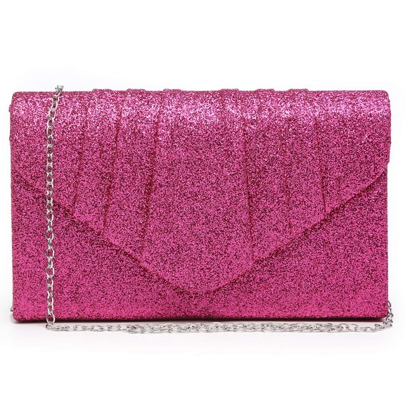 Dasein Women's Evening Bag Pleated Envelope Clutch Handbag Wedding Party Bridal Purse