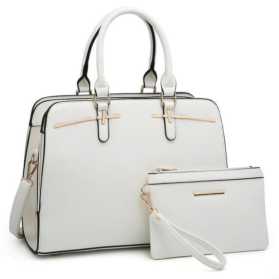 Dasein Women's PU Leather Handbag, Buffalo-White