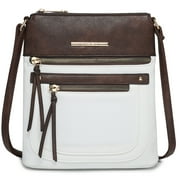 Women's Two-Tone Vegan Leather Crossbody Bag, Multicolor
