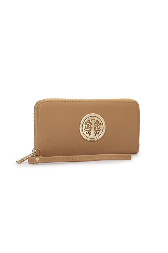 Zip Around Emblem Women Wallet