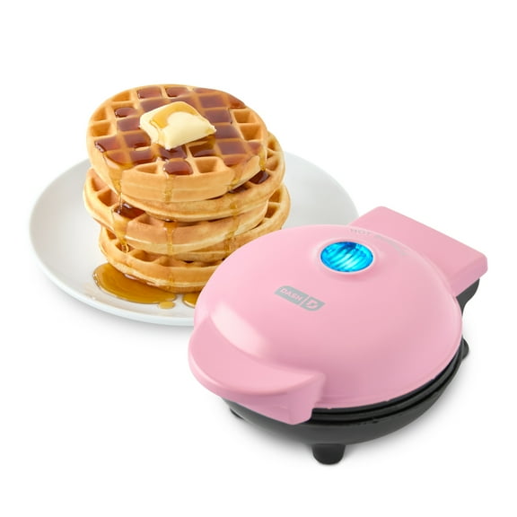 Dash Mini Waffle Maker - 4” Waffle Mold, Nonstick Waffle Iron with Quick Heat-Up, Nonstick Surface - Perfect Mini Waffle Maker for Kids and Families, Just Add Batter, Pink