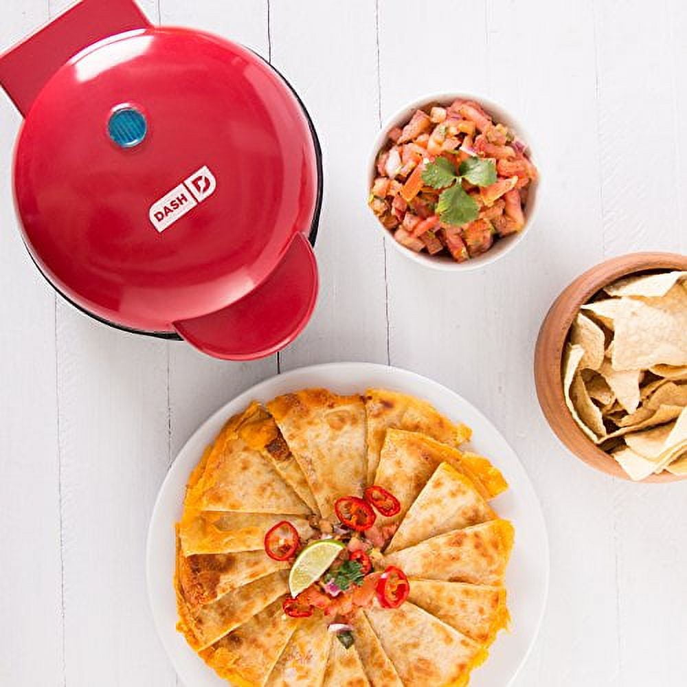 Dash DMG8100RD 8” Express Electric Round Griddle for Pancakes, Cookies,  Burgers, Quesadillas, Eggs & other on the go Breakfast, Lunch & Snacks,  with Indicator Light + Included Recipe Book, Red 