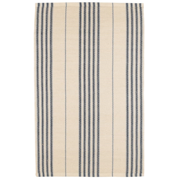 Dash & Albert Conway Handwoven Cotton Rug, 2' 6" x 8', Blue