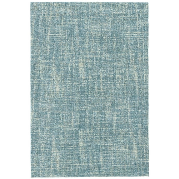 Dash & Albert Crosshatch Hand Micro Hooked Wool Rug, 2' x 3', Aegean