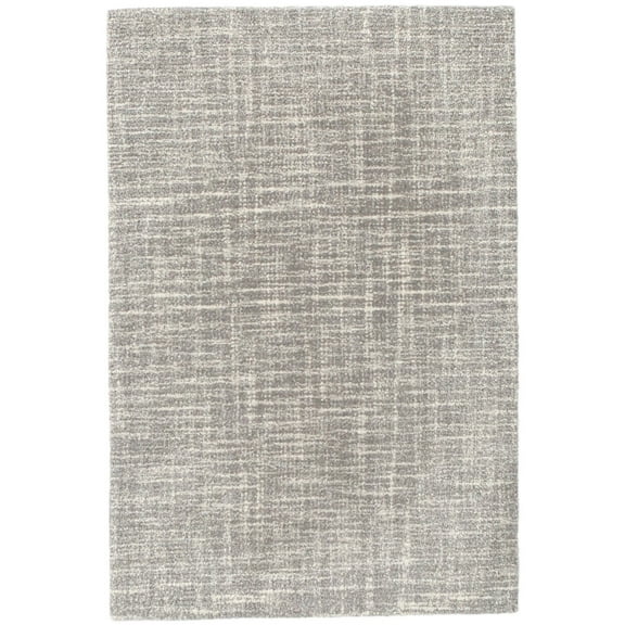Dash & Albert Crosshatch Hand Micro Hooked Wool Rug, 2' x 3', Dove Grey