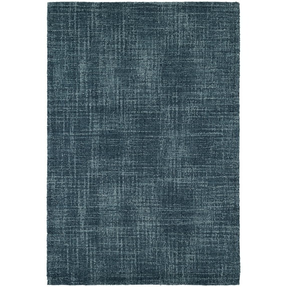 Dash & Albert Crosshatch Hand Micro Hooked Wool Rug, 4' x 6', Denim