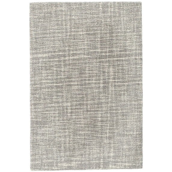 Dash & Albert Crosshatch Hand Micro Hooked Wool Rug, 9' x 12', Dove Grey