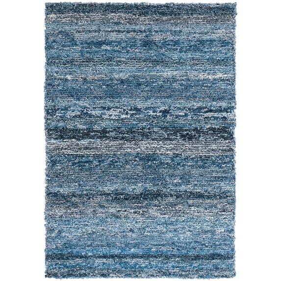 Dash & Albert Denim Chindi Hand Hooked Cotton Rug, 2' 6" x 8', Blue