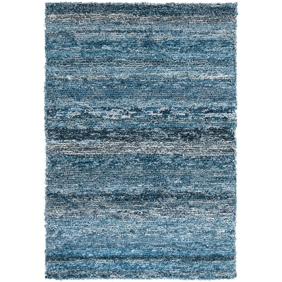 Dash & Albert Denim Chindi Hand Hooked Cotton Rug, 5' x 8', Blue