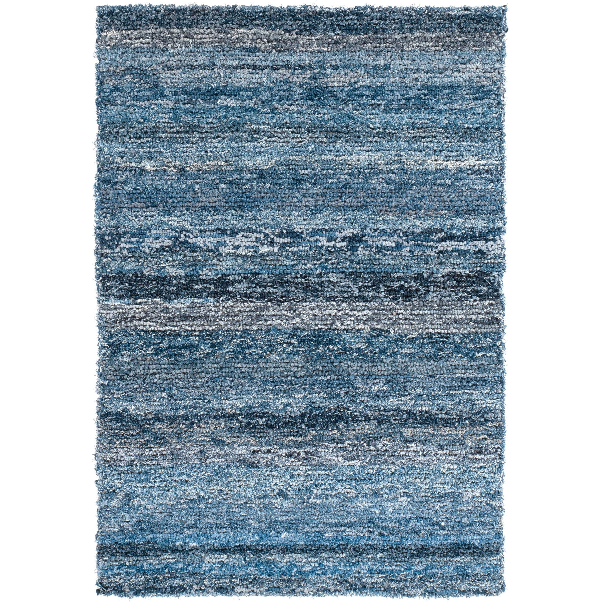 Dash & Albert Denim Chindi Hand Hooked Cotton Rug, 8' x 10', Blue ...