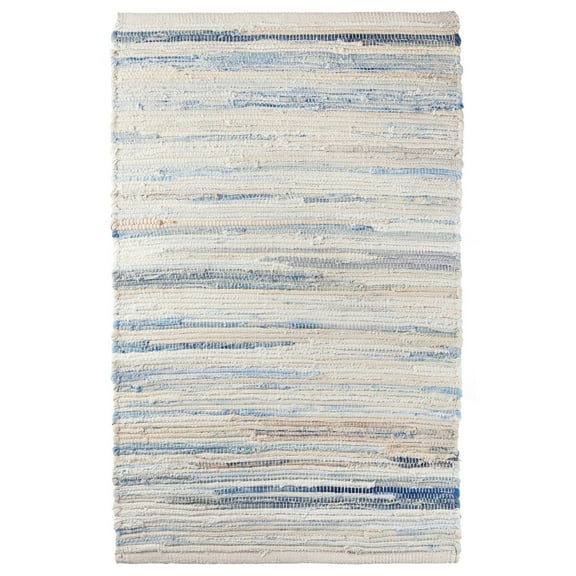 Dash & Albert Denim Rag Handwoven Cotton Rug, 2' x 3', Blue