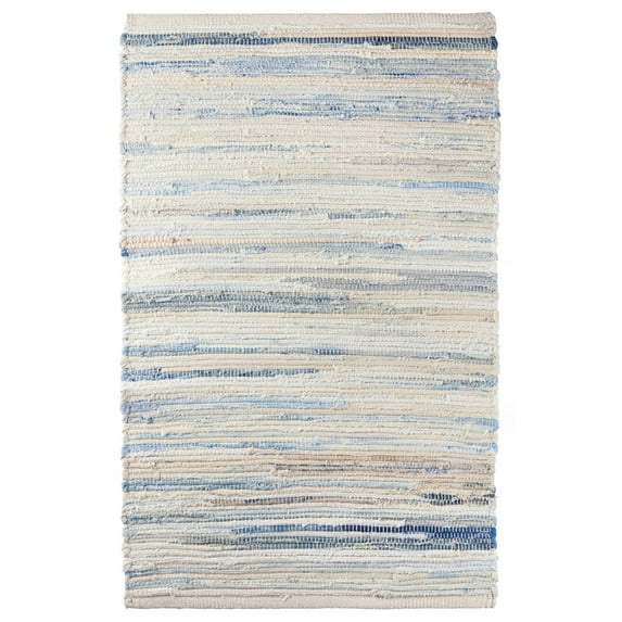 Dash & Albert Denim Rag Handwoven Cotton Rug, 3' x 5', Blue