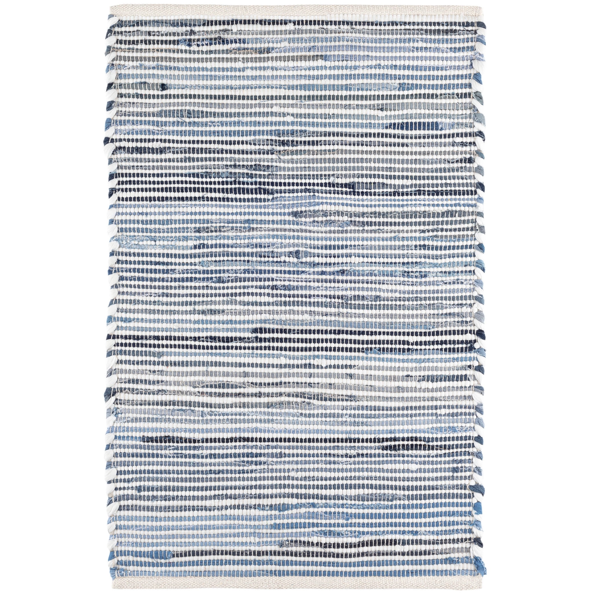 Dash & Albert Denim Rag Ribbed Handwoven Cotton Rug, 8' x 10', Blue ...