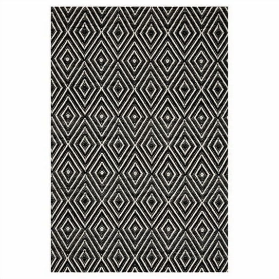 Dash & Albert Diamond Handwoven Indoor/Outdoor Rug, 10' x 14', Denim/White