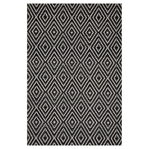 Dash & Albert Diamond Handwoven Indoor/Outdoor Rug, 3' x 5', Denim/White