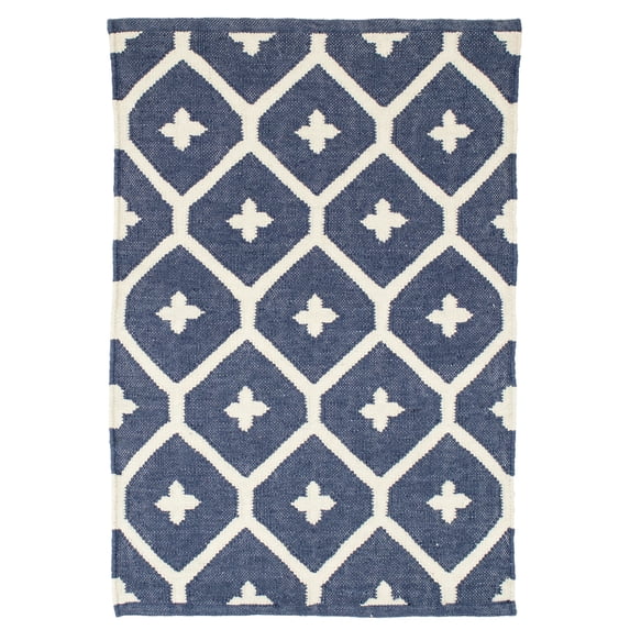 Dash & Albert Elizabeth Handwoven Indoor/Outdoor Rug, 3' x 5', Navy