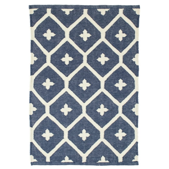 Dash & Albert Elizabeth Handwoven Indoor/Outdoor Rug, 5' x 8', Navy