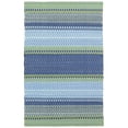 thumbnail image 1 of Dash & Albert Fiesta Stripe Handwoven Indoor/Outdoor Rug, 2' 6" x 8', French Blue/Green, 1 of 6