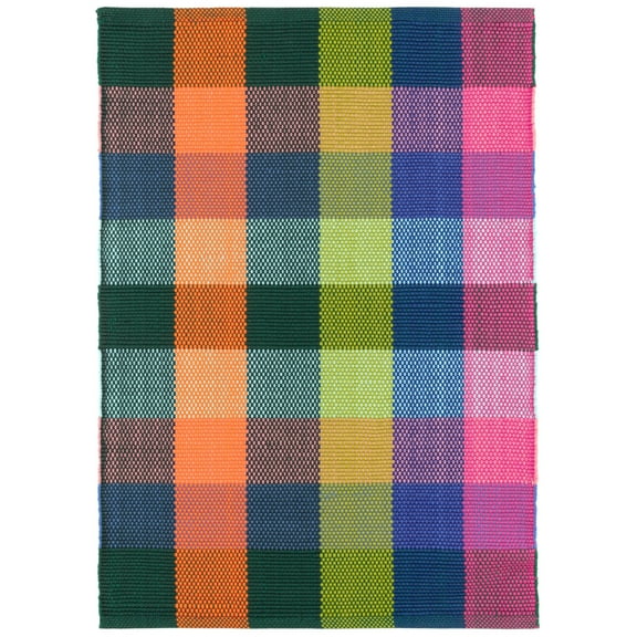 Dash & Albert Happy Plaid Handwoven Indoor/Outdoor Rug, 3' x 5', Multi