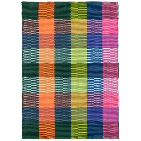 Dash & Albert Happy Plaid Handwoven Indoor/Outdoor Rug, 8' x 10', Multi