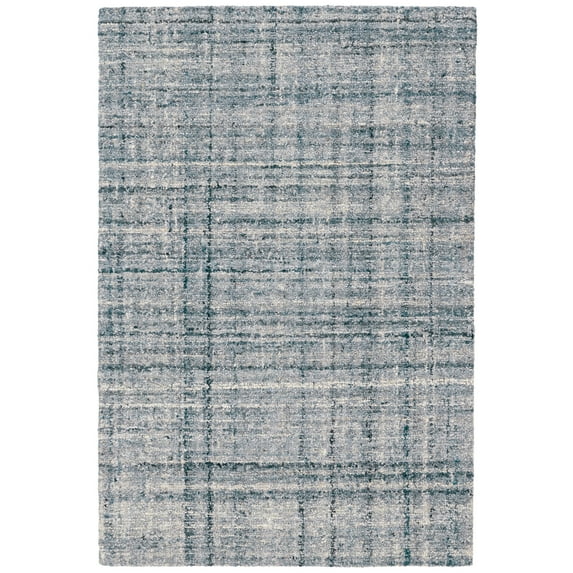 Dash & Albert Harris Hand Micro Hooked Wool Rug, 5' x 8', Blue/Ivory