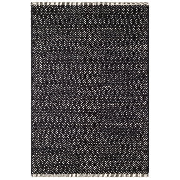 Dash & Albert Herringbone Handwoven Cotton Rug, 3' x 5', Black