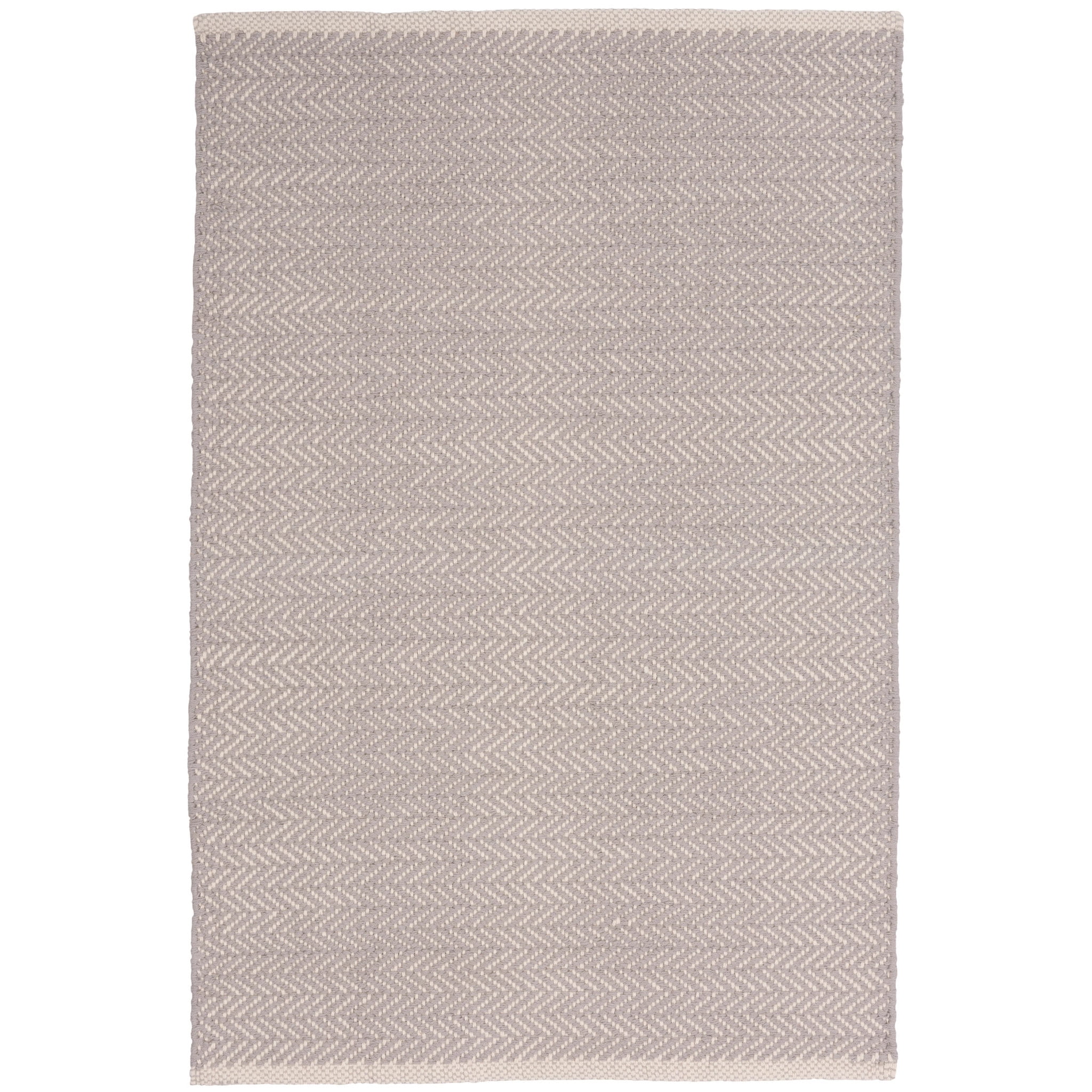 Dash & Albert Herringbone Handwoven Cotton Rug, 8' x 10', Dove Grey