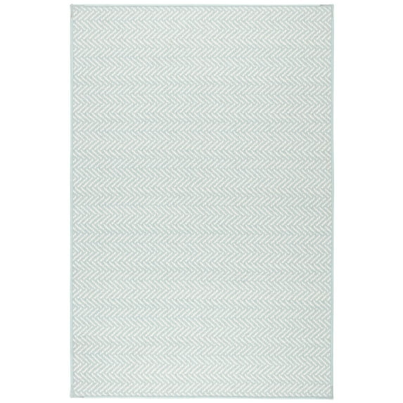 Dash & Albert Herringbone Machine Washable Rug, 4' x 6', Swedish Blue