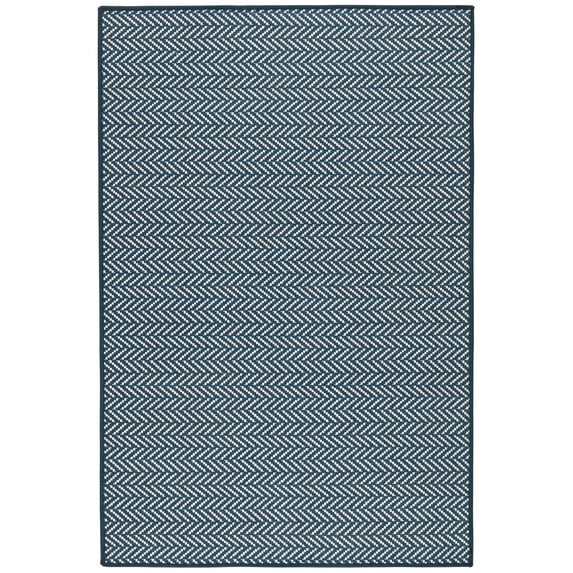 Dash & Albert Herringbone Machine Washable Rug, 8' x 10', Navy