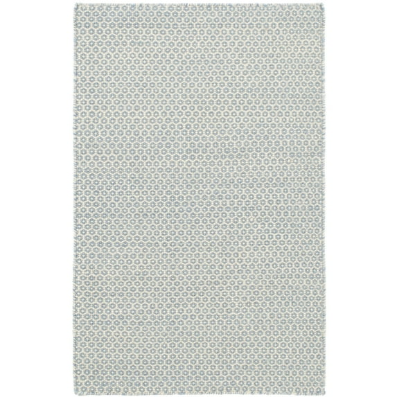 Dash & Albert Honeycomb Handwoven Wool Rug, 5' x 8', French Blue/Ivory