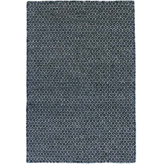 Dash & Albert Honeycomb Handwoven Wool Rug, 5' x 8', Indigo/Grey