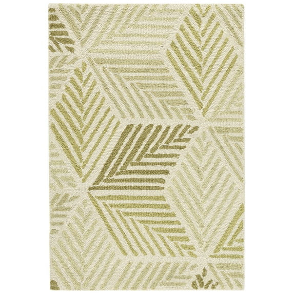 Dash & Albert Karari Hand Hooked Wool Rug, 2' x 3', Moss