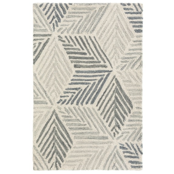 Dash & Albert Karari Hand Hooked Wool Rug, 4' x 6', Blue