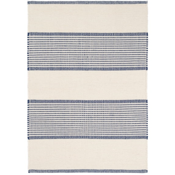 Dash & Albert La Mirada Handwoven Cotton Rug, 8' x 10', Navy