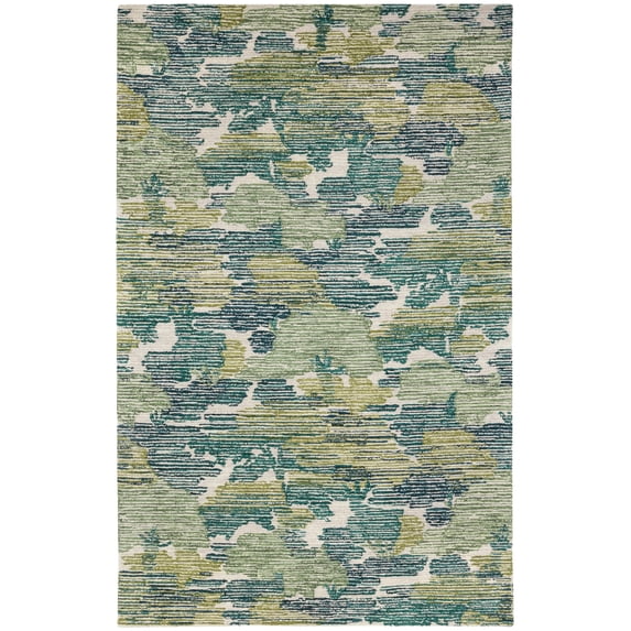 Dash & Albert Ladycross Hand Hooked Wool Rug, 2' 6" x 8', Green